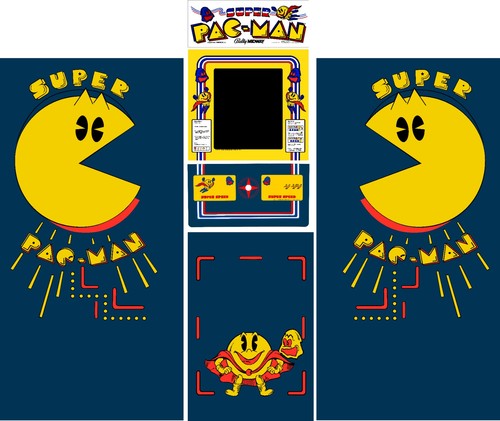 Super pac man arcade side - arcade, art